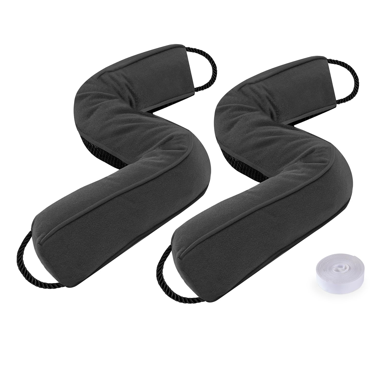 Sunolga Door Draft Stopper with Removable Cover, 20", Black, 2-Pack