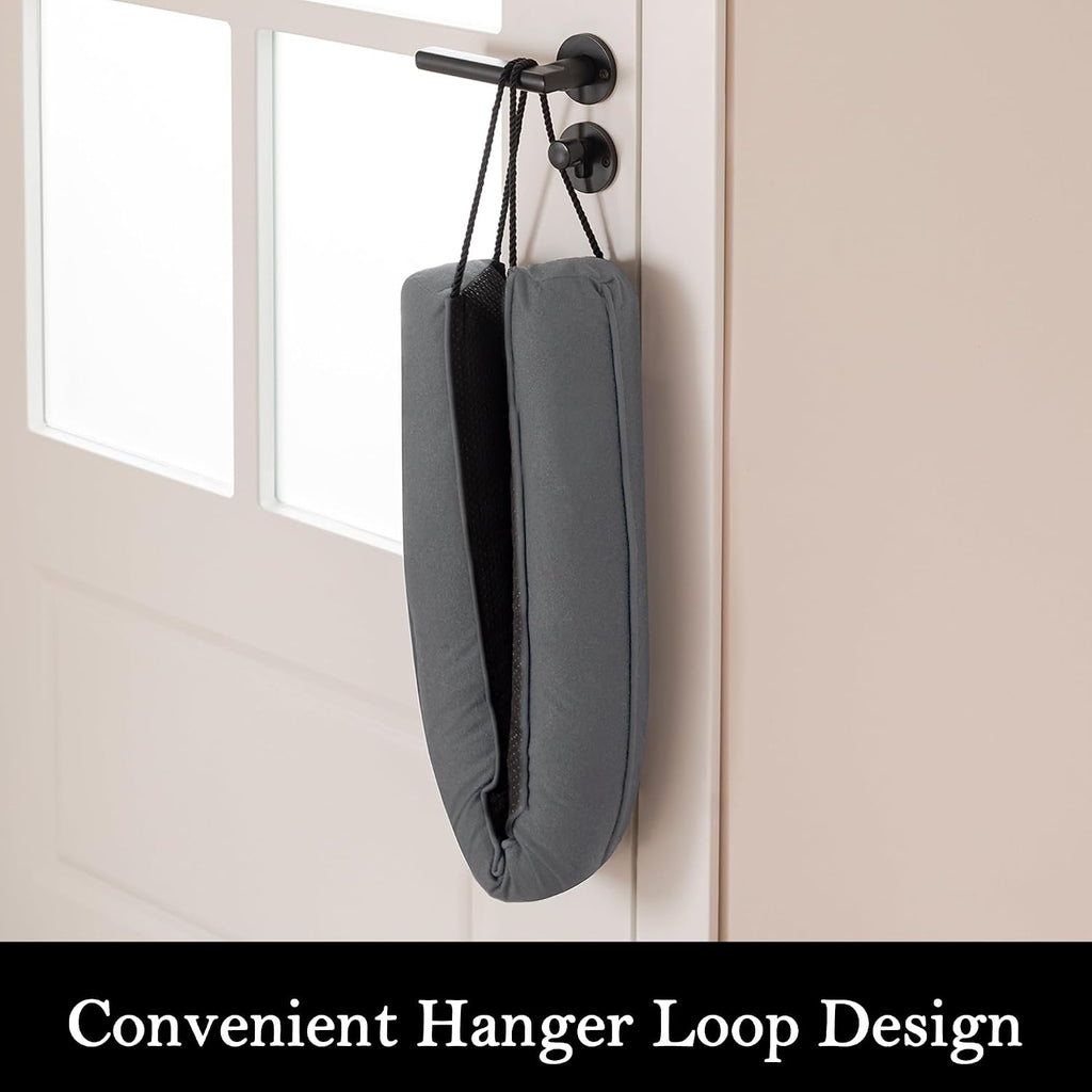 Sunolga Door Draft Stopper, Removable Washable Cover, 18", Gray