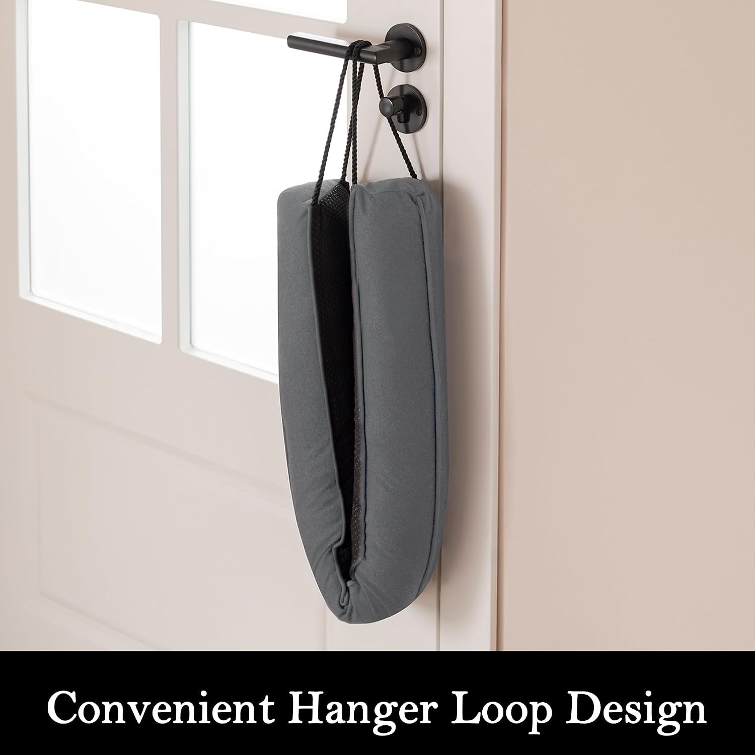 Sunolga Door Draft Stopper, Removable Washable Cover, 18", Gray