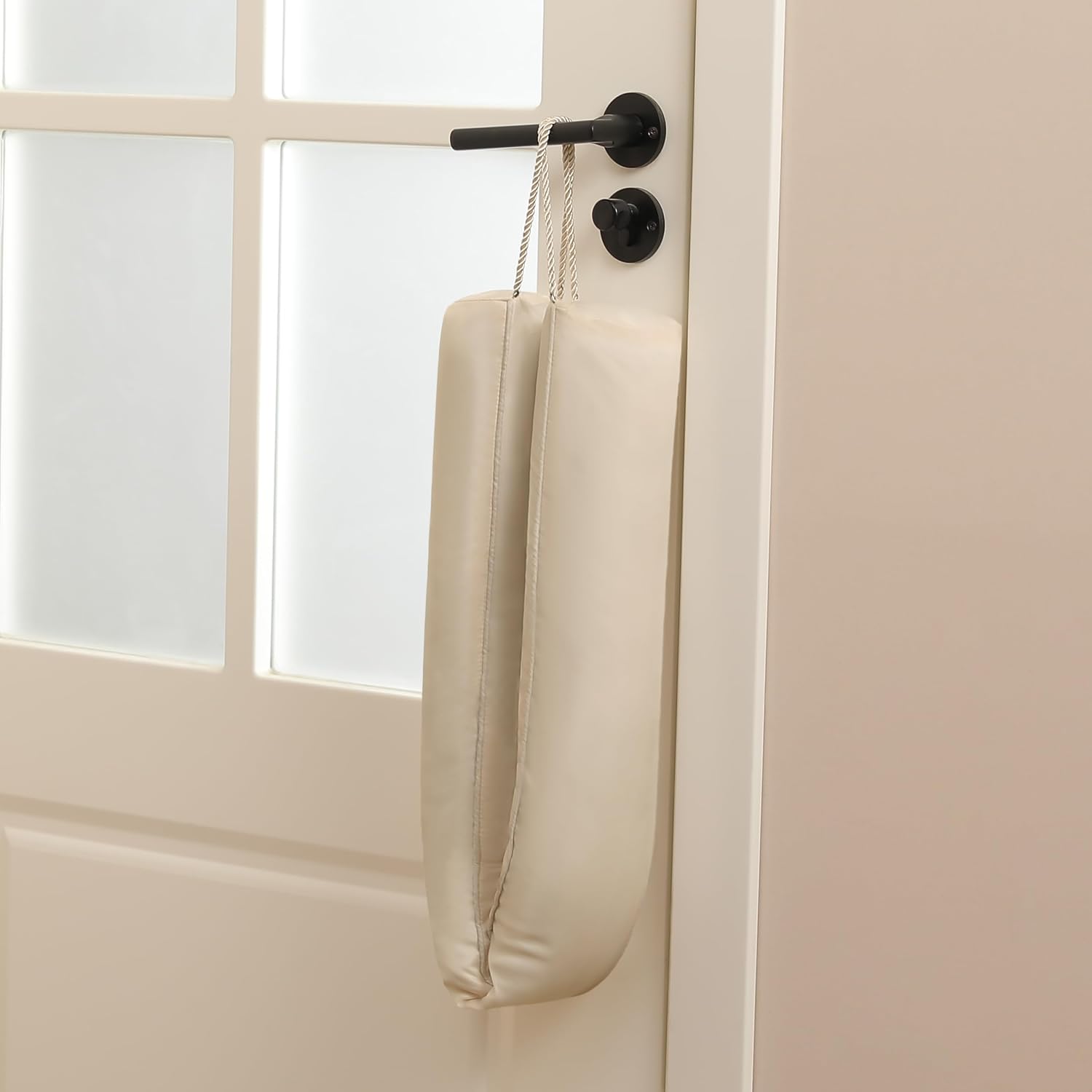 Sunolga Water Resistant Door Draft Stopper, Removable Cover, 36", Beige