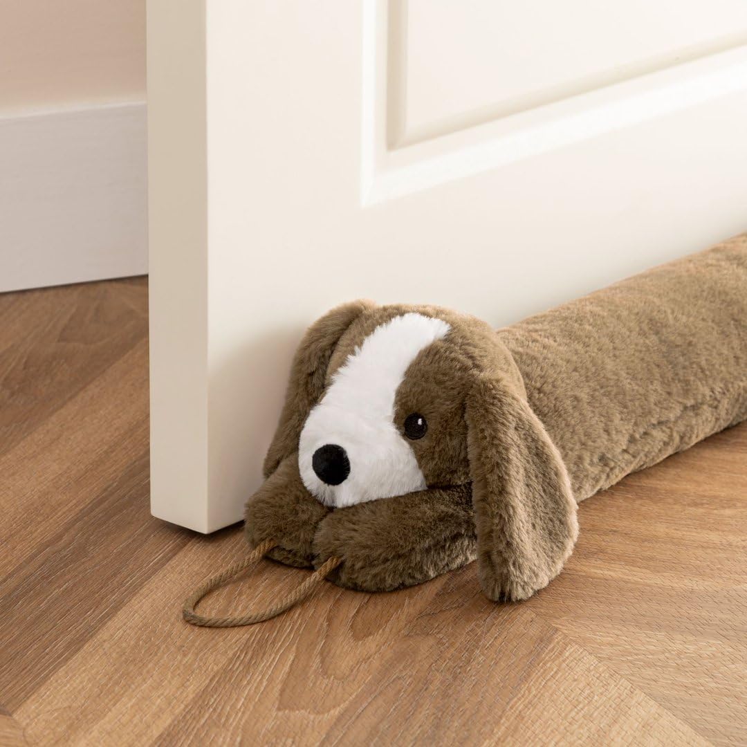 Sunolga Door Draft Stopper Blocks Hot and Cold Air, 38", Brown Dog