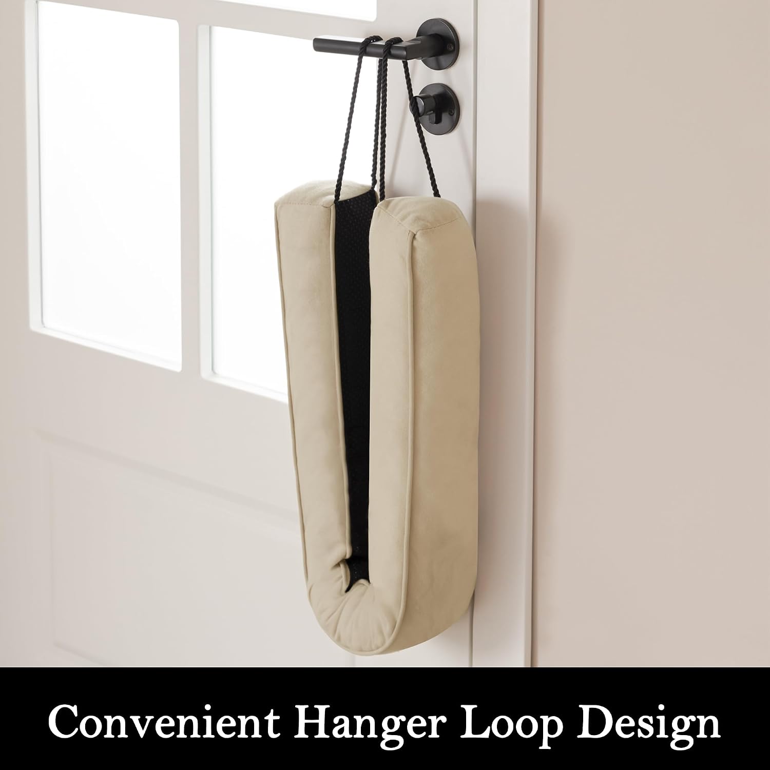 Sunolga Door Draft Stopper with Removable Washable Cover, 36", Beige