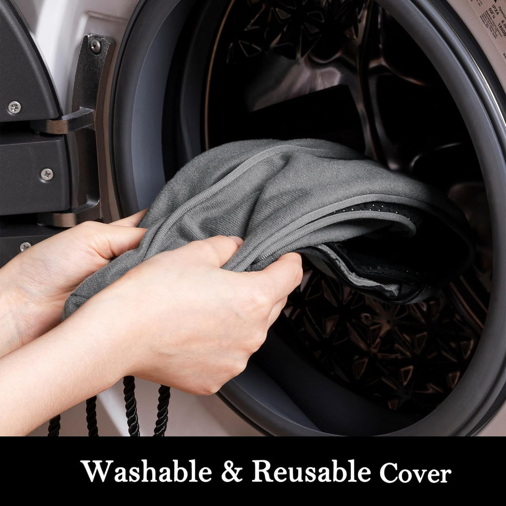 Sunolga Door Draft Stopper, Removable Washable Cover, 18", Gray