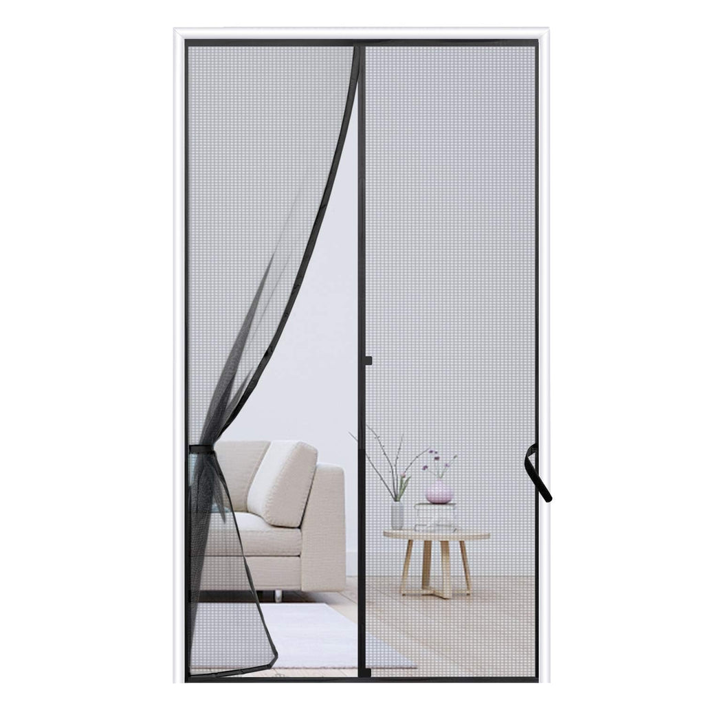 Sunolga 32 x 81 Inch Magnetic Screen Door, Fits Doors Size 30 x 80 Inch, Reinforced Polyester Screen Door Mesh with Full Frame Hook & Loop, Door Screen Magnetic Closure for Hands-Free