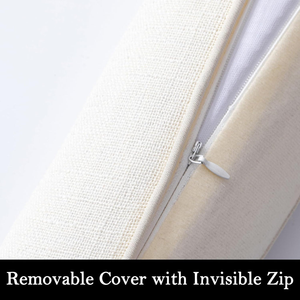 Sunolga Linen Door Draft Stopper, Removable Washable Cover, 36", Beige