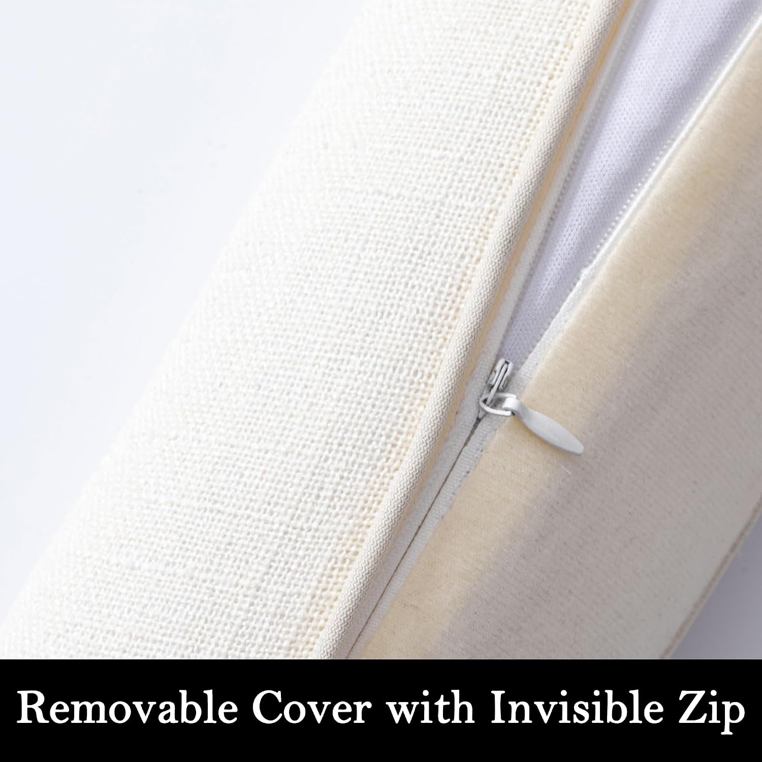 Sunolga Linen Door Draft Stopper, Removable Washable Cover, 36", Beige