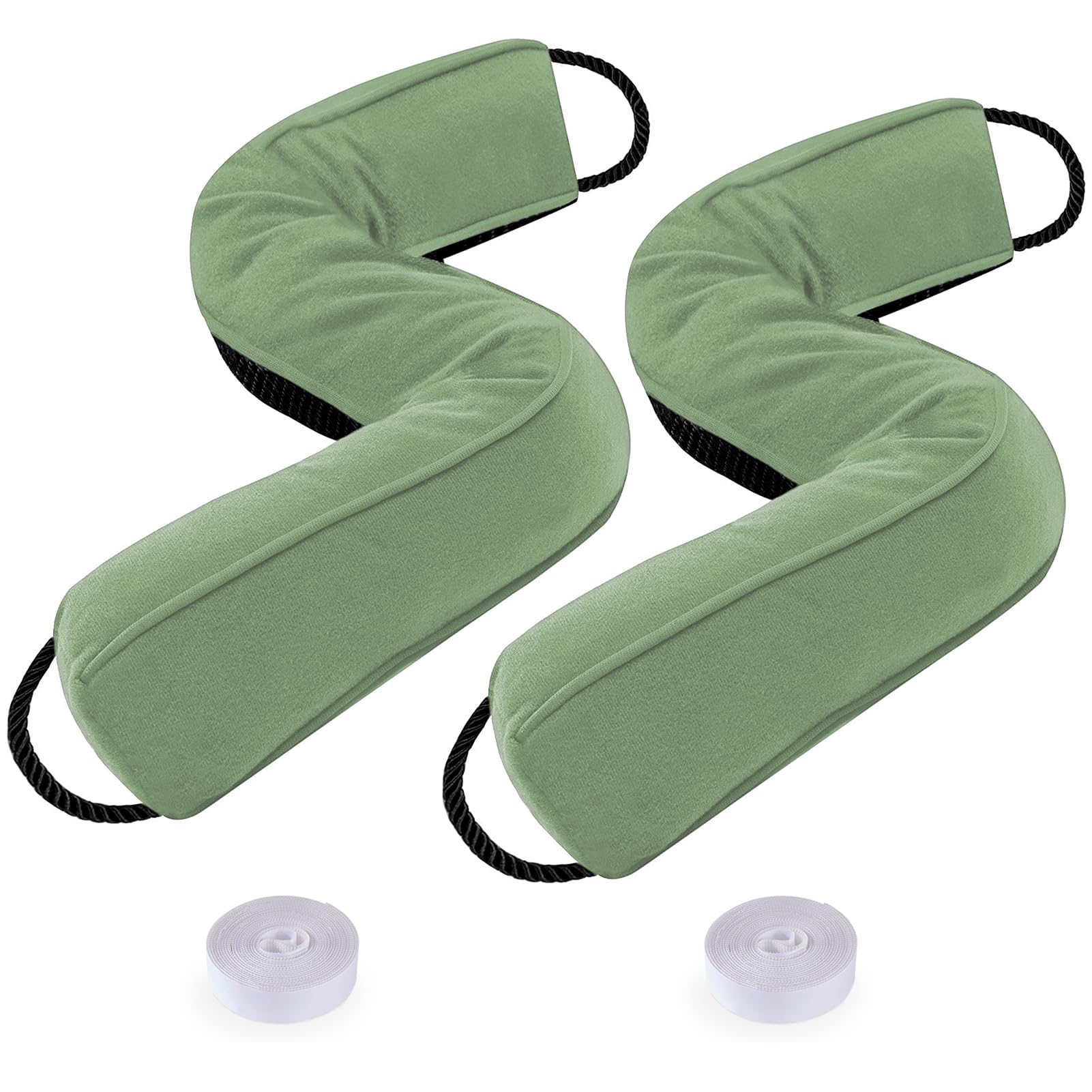 Sunolga Door Draft Stopper with Removable Cover, 20", Black, 2-Pack