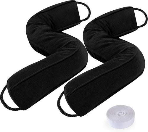 Sunolga Door Draft Stopper with Removable Cover, 20", Black, 2-Pack