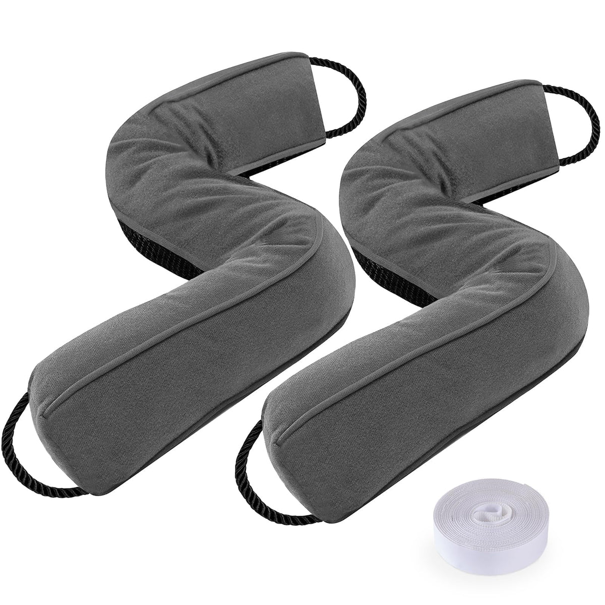 Sunolga Door Draft Stopper with Removable Cover, 20", Black, 2-Pack