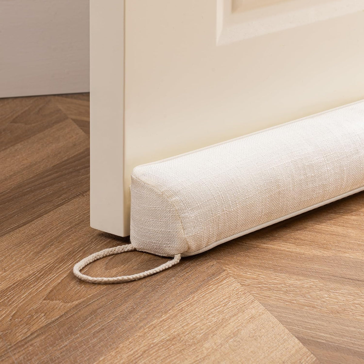 Sunolga Linen Door Draft Stopper, Removable Washable Cover, 36", Beige