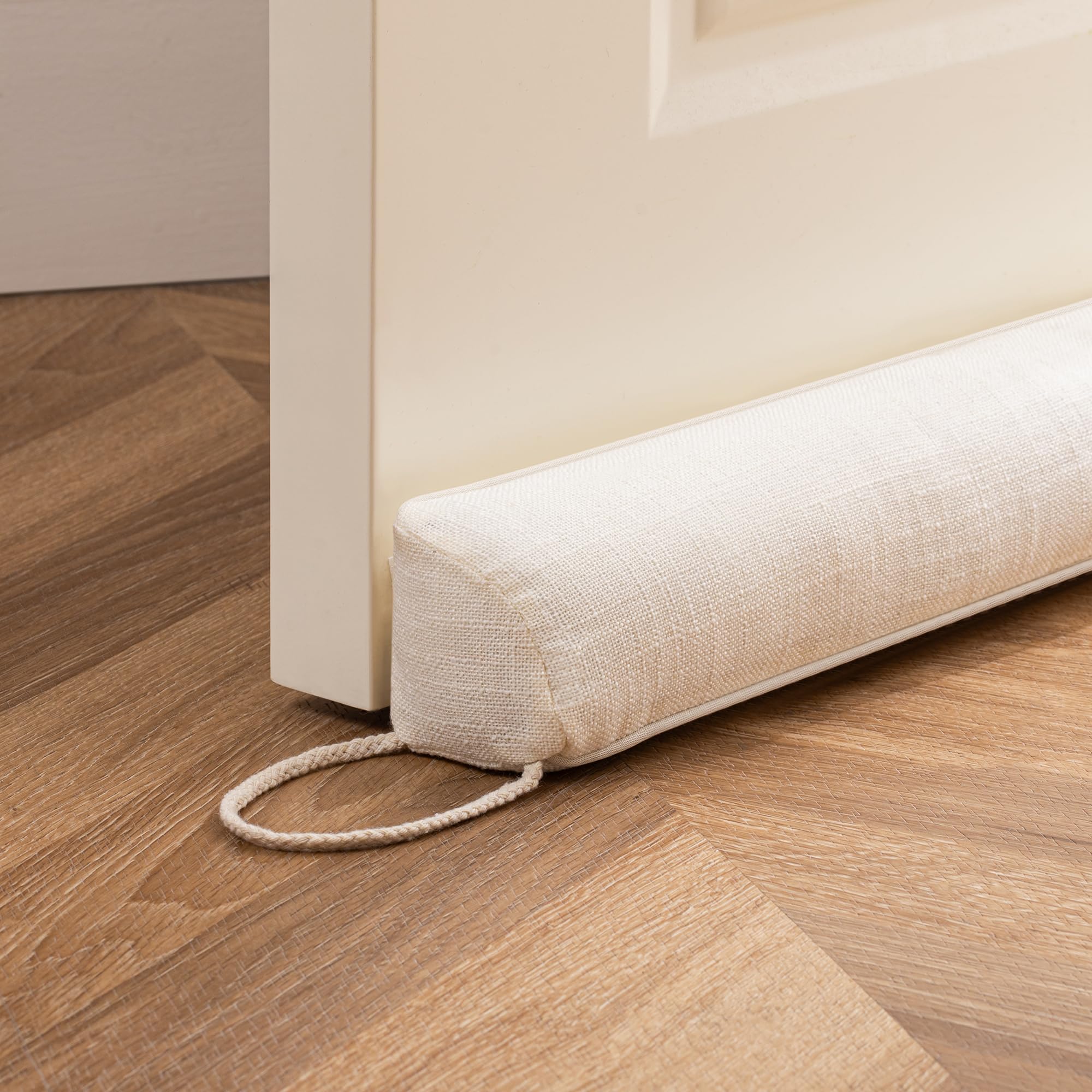 Sunolga Linen Door Draft Stopper, Removable Washable Cover, 36", Beige