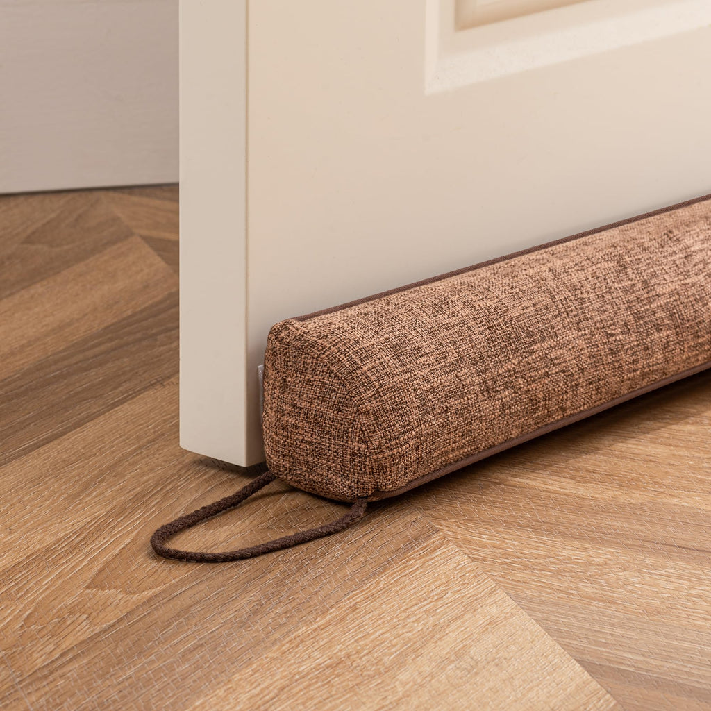 Sunolga Linen Door Draft Stopper, Removable Washable Cover, 36", Beige