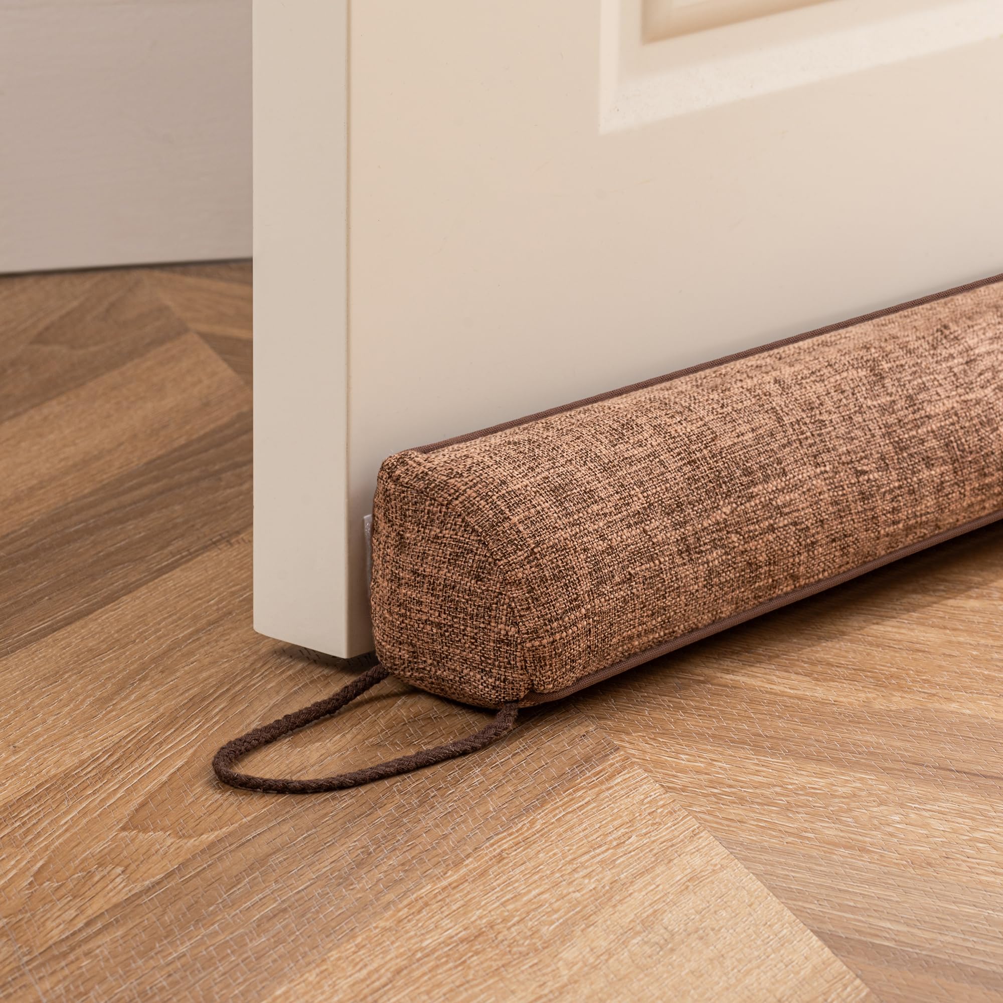 Sunolga Linen Door Draft Stopper, Removable Washable Cover, 36", Beige